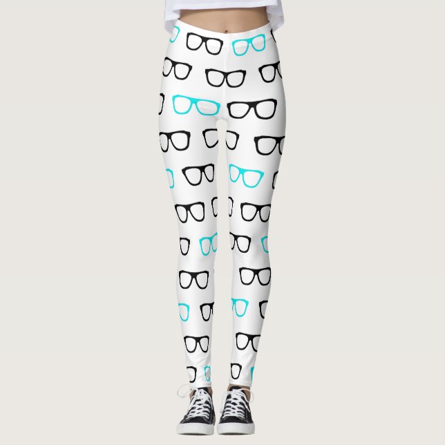 Gekgläser blauer Gänsehaut Leggings (Vorderseite)