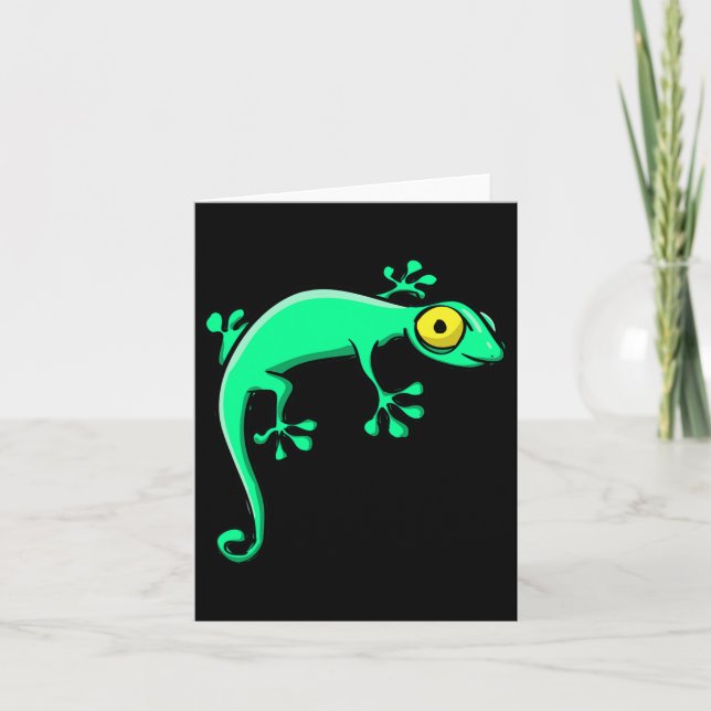 Gekko Lizard Halloween Costume Funny Halloween Karte (Vorderseite)