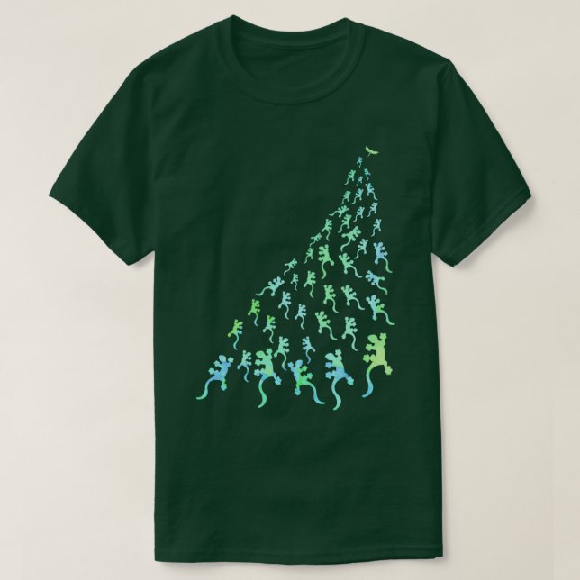 Gekkos gecko-blaue Wasserfarbeneidechse T-Shirt (Design vorne)