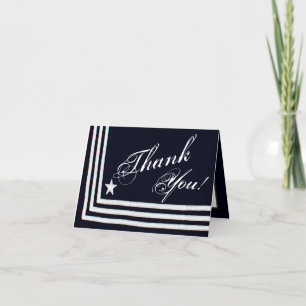 Geklappte Dankeschön an Card Navy Summer Dress Blu Dankeskarte