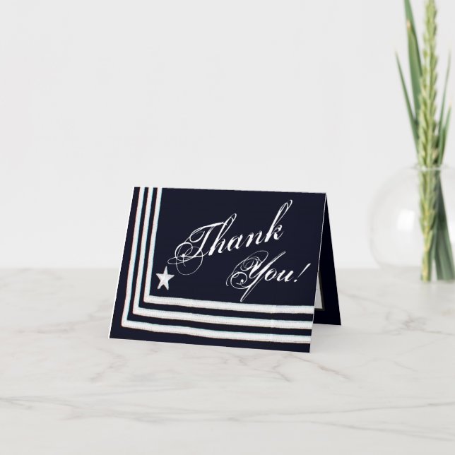 Geklappte Dankeschön an Card Navy Summer Dress Blu Dankeskarte (Vorderseite)