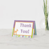 Geklappter Dank Karte Furry Woodland Tiere