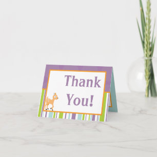 Geklappter Dank Karte Furry Woodland Tiere
