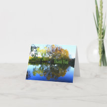 Geklapptes Dankeschön Karte Natur Flussbäume Refle
