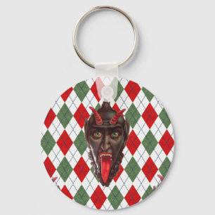 Gekleckertes Weihnachts-Krampus Schlüsselanhänger