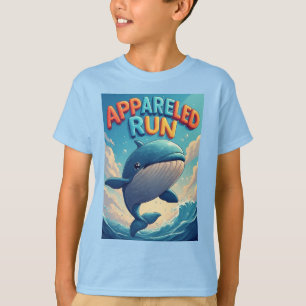 Gekleideter Lauf: Verspielter Cartoon-Wal T-Shirt