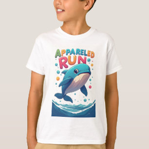 Gekleideter Lauf: Verspielter Cartoon-Wal T-Shirt