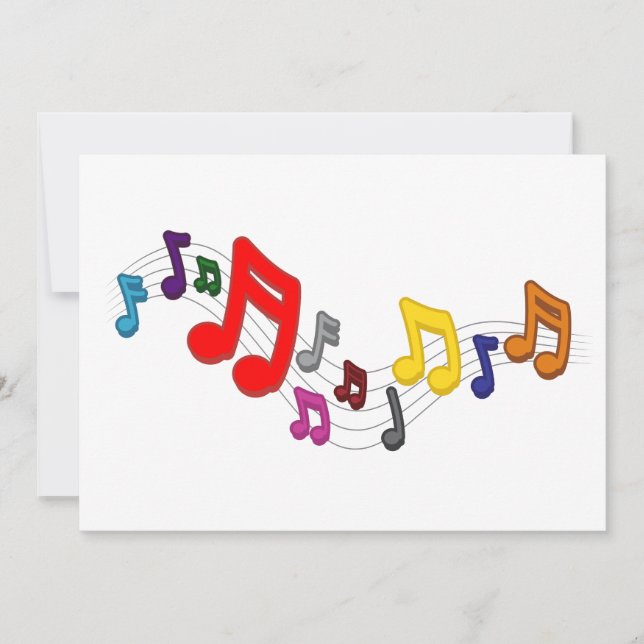 Gekleurde muziek, balken. Liefde voor muziek. Karte (Vorderseite)