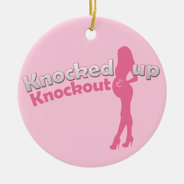 Geklopft herauf knockout Babyparty Mama-zu- Keramikornament (Vorne)