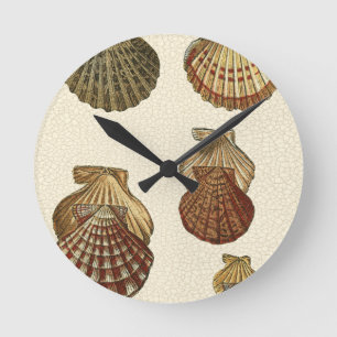 Geknisterte antike Muscheln Runde Wanduhr