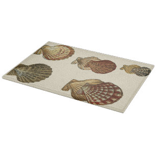 Geknisterte antike Muscheln Schneidebrett