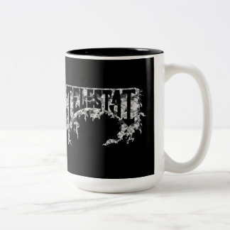 geknittertes Chrom Telestai Logo Zweifarbige Tasse