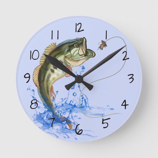 Gekobrönte Basshüpfen Runde Wanduhr (Vorderseite)