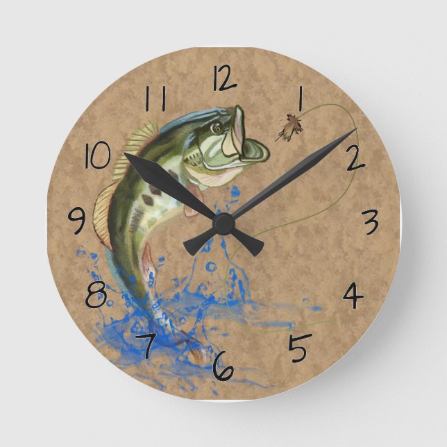 Gekobrönte Basshüpfen Runde Wanduhr (Vorderseite)