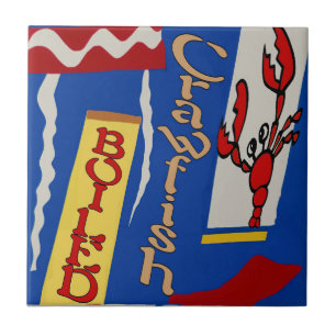 gekochte Crawfish Abstract Design Fliese