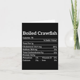 Gekochte Crawfish Nutrition Fakten für die Lebensm Karte