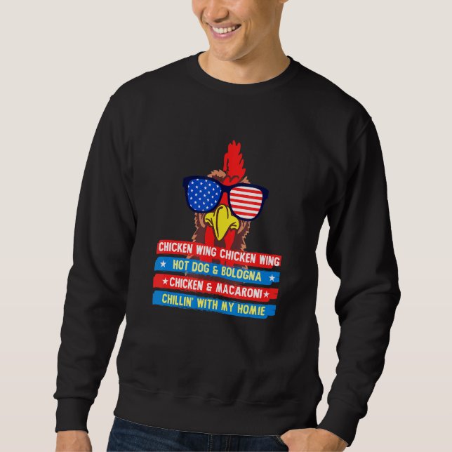 Gekochte Hühnerhühner, gegarter Hund und Bolog Sweatshirt (Vorderseite)