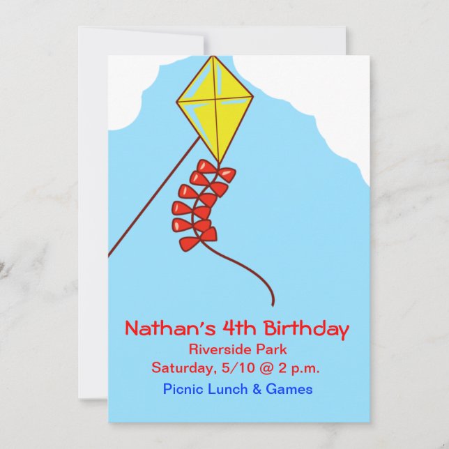 Gekommene Fliege ein Drachen lädt ein Einladung (Vorderseite)