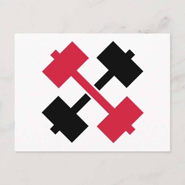 Gekreuzte Barbells Postkarte (Vorderseite)