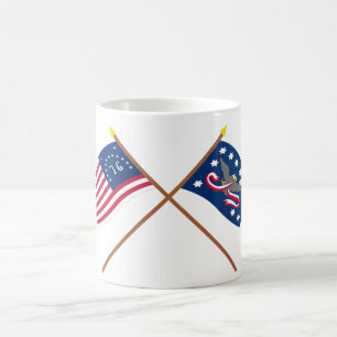 Gekreuzte Bennington- und Whisky-Aufstands-Flaggen Kaffeetasse