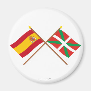 Gekreuzte Flagge Spaniens und País Vasco (Euskadi Magnet
