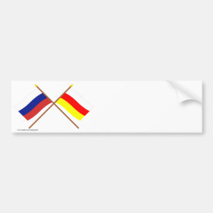 Gekreuzte Flaggen von Russland und von Autoaufkleber