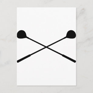 gekreuzte Golfschläger Postkarte