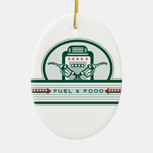 Gekreuzte Kraftstoffdüse-Gas-Pumpe Retro Keramikornament