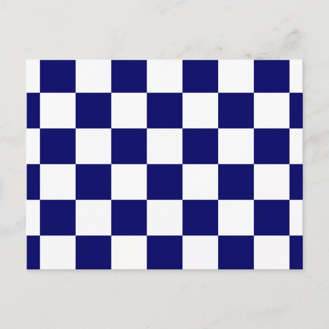 Gekreuzte Marine und Weiß Postkarte (Vorderseite)