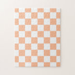 Gekreuzte Quadrate für orange-weiße geometrische F<br><div class="desc">Schachbrettmuster für orange-weiße geometrische Retromuster. Cooles geometrisches rechteckiges Muster in Retro. Vintage Fliesen weiß und pfirsichfarben hellorange modernes Schachbrett.</div>