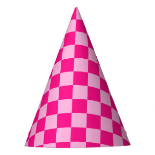 Gekreuzte Quadrate lichtfeuchtes, rosa geometrisch Partyhütchen
