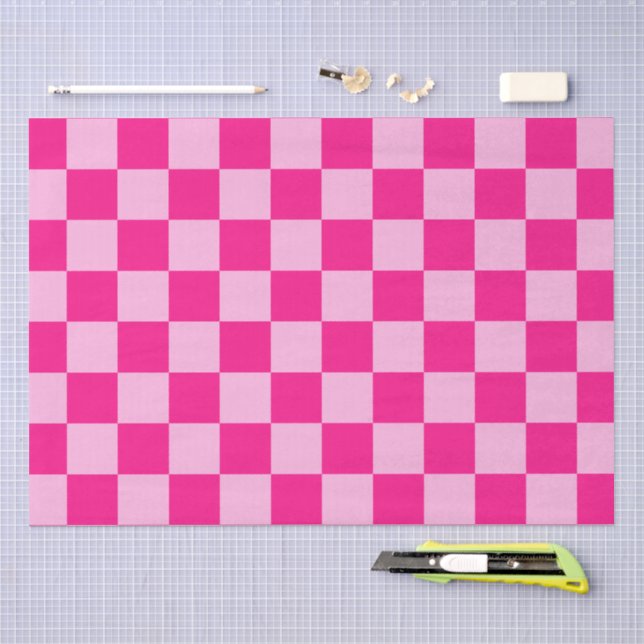 Gekreuzte Quadrate lichtfeuchtes, rosa geometrisch Seidenpapier (Handwerk)