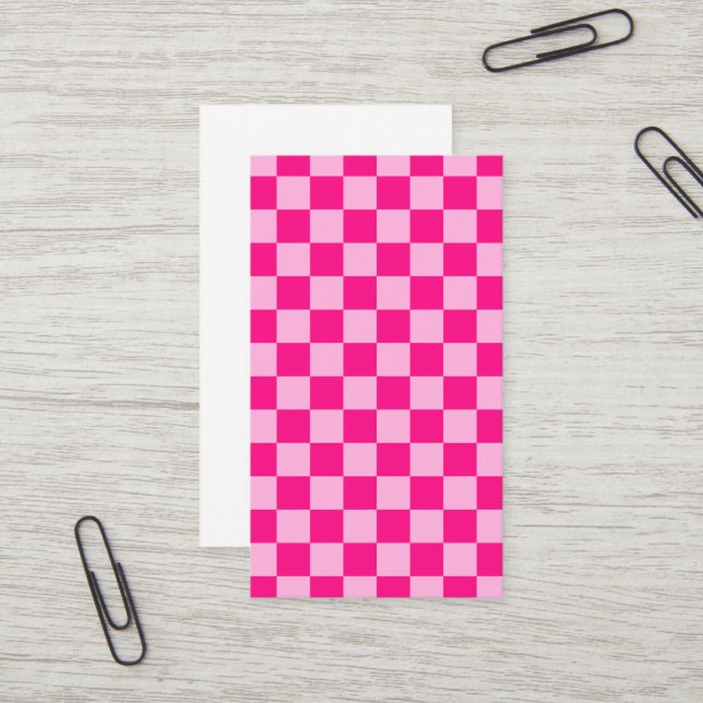 Gekreuzte Quadrate lichtfeuchtes, rosa geometrisch Visitenkarte (Vorderseite/Rückseite Beispiel)