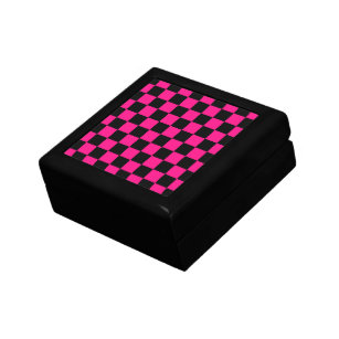 Gekreuzte Quadrate mit rosa, geometrischem Retro Erinnerungskiste