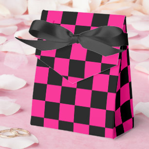 Gekreuzte Quadrate mit rosa, geometrischem Retro Geschenkschachtel