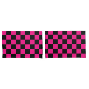 Gekreuzte Quadrate mit rosa, geometrischem Retro Kissenbezug
