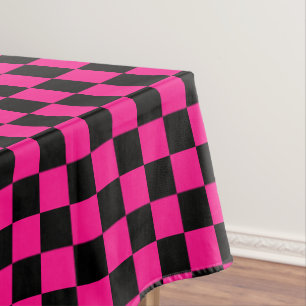 Gekreuzte Quadrate mit rosa, geometrischem Retro Tischdecke