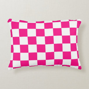 Gekreuzte Quadrate mit weißem, rosa Retro Dekokissen