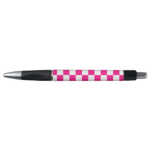 Gekreuzte Quadrate mit weißem, rosa Retro Kugelschreiber