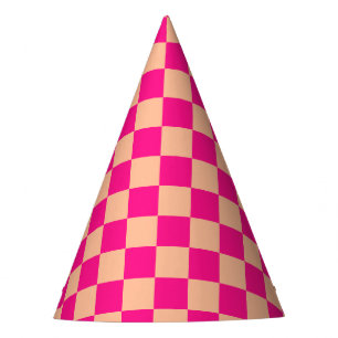 Gekreuzte Quadrate pfirsichfarbenes geometrisches  Partyhütchen