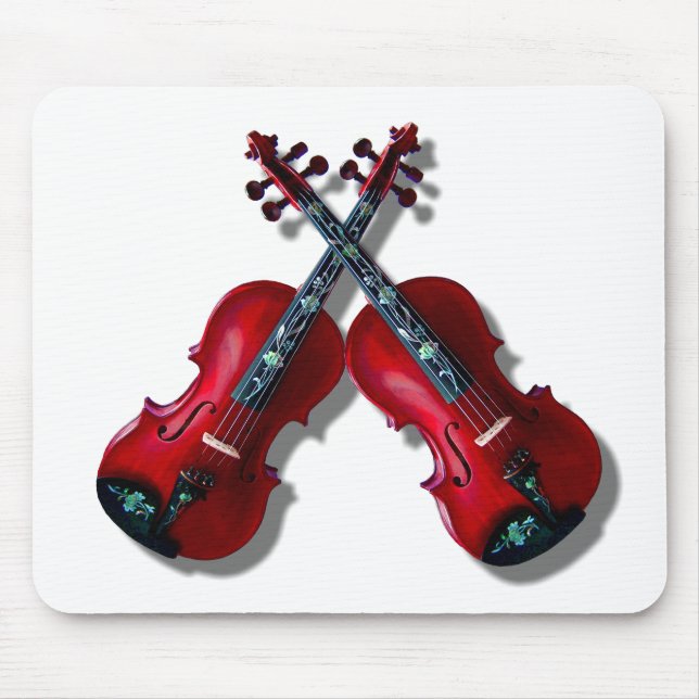 GEKREUZTE ROTE VIOLINEN - MOUSEPAD (Vorne)