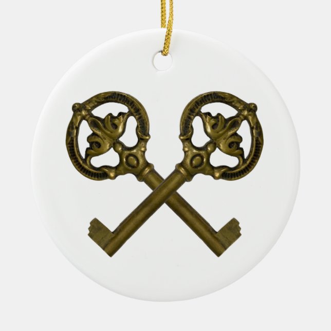 gekreuzte Schlüssel Keramikornament (Vorne)