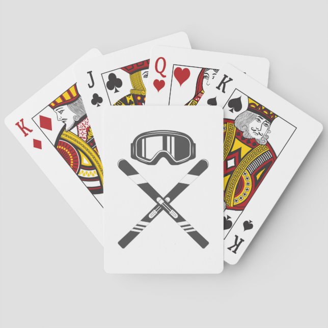 Gekreuzte Skier Spielkarten (Rückseite)