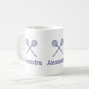Gekreuzte Squashschläger Blau Kaffeetasse