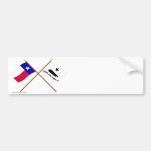Gekreuzte Texas- und Gonzalesflaggen Autoaufkleber