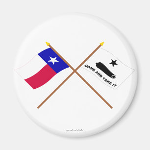 Gekreuzte Texas- und Gonzalesflaggen Magnet