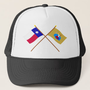 Gekreuzte Texas- und Sanjacinto Flaggen Truckerkappe