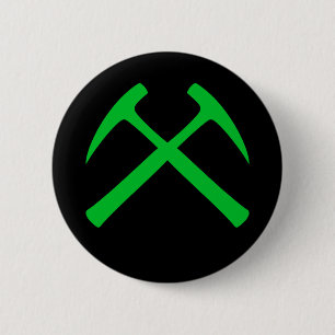 Gekreuzter Felsen hämmert Knopf Button