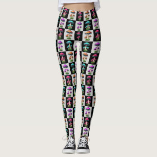 Gekreuzter geometrischer Raum Leggings