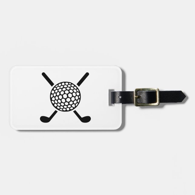 Gekreuzter Golfclubball Gepäckanhänger (Vorderseite horizontal)